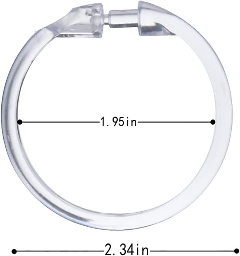 Kutesna 24PCS Shower Curtain Hooks,Clear Shower Curtain Rings,Plastic Shower Hooks,Easy to Snap Closure,Rust Proof Anti-Drop Shower Rings,Smooth Sliding Curtain Hooks for Bathroom Shower Rods Curtains - Image 2